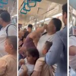 Marmaray'da baba babasını çocuklarının yanında delirtiyor … burnu kırıldı, o anlar kameraya yansıdı.